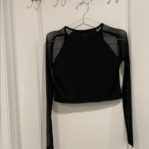 SHEIN Black Mesh Chain Detail Crop Top - Picture 3 of 5